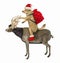 Dog rides christmas reindeer