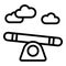 Dog school training board icon outline vector. Pipe training