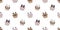 dog seamless pattern french bulldog donut bakery vector bake pet food paw footprint puppy cartoon gift wrapping paper