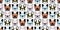 Dog seamless pattern french bulldog vector glasses repeat wallpaper tile background scarf isolated