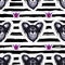 Dog seamless pattern, Heads of puppies on a striped background. Cute glamorous dogs, Vector illustration