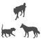 Dog shadows. dark animal image in vector