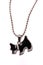 A dog shaped black colored reflective necklace.