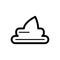 Dog shit simple vector icon. Black and white illustration of poop. Outline linear pet icon.