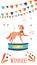 Dog show winner, cartoon character vector illustration