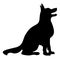Dog Sitting Obedient Pet Silhouette Vector Illustration