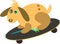 Dog Skateboard Rider