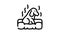 dog smell line icon animation