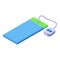 Dog spa carpet icon isometric vector. Grooming bath