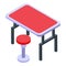 Dog spa table icon isometric vector. Grooming bath