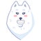 Dog sticker, broad smile. Samoyed dog.