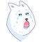 Dog sticker, crying emotion. Samoyed dog crying. Upset emoticon crying. Emoticon for social networks