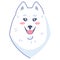 Dog sticker, friendliness character. Samoyed breed.