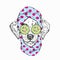 A dog in a towel and with cucumber on his face. Vector illustration. Beauty and spa treatments. Fashion & Style. Dalmatian.