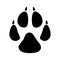 Dog track - animal footprint, Black and white vector illustration.