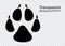 Dog track - animal footprint, Transparent and black vector illustration
