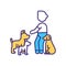 Dog trainer RGB color icon