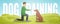 Dog training concept banner, cartoon style