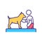 Dog training lesson RGB color icon