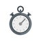 Dog training stopwatch icon flat isolated vector