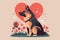 Dog Valentine vector illustration