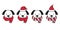 Dog vector Christmas french bulldog Santa Claus hat Xmas scarf icon puppy head cartoon character logo illustration