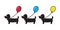 Dog vector Dachshund icon balloon puppy cartoon character logo illustration