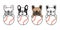 Dog vector french bulldog baseball icon ball character cartoon pet logo puppy illustration