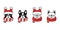 dog vector french bulldog christmas scarf icon striped santa claus hat puppy pet cartoon character symbol illustration