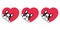 Dog vector french bulldog heart icon valentine character cartoon puppy smile logo illustration doodle black