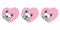 Dog vector french bulldog heart icon valentine character cartoon puppy smile logo illustration doodle white