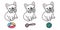 Dog vector french bulldog icon character cartoon puppy bone food bowl toy breed logo illustration doodle