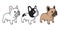 Dog vector french bulldog icon character cartoon puppy breed logo illustration doodle