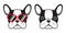 Dog vector French bulldog icon red sunglasses heart character cartoon illustration