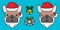 Dog vector french bulldog Santa Claus icon logo new year cartoon character illustration