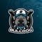 Dog vector mascot logo design with modern illustration concept style for badge, emblem and tshirt printing. bulldog illustration