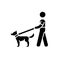 Dog walker black glyph icon