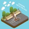 Dog Walker Isometric Concept