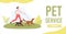 Dog Walker Service Flat Vector Web Banner Template