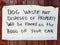 Dog waste warning sign