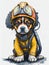 A dog wearing a fireman\\\'s uniform and helmet created with Generative AI technology