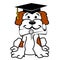 Dog Wearing Graduation Cap