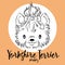 Dog, yorkshire Terrier Puppy head isolated and inscription. Vector illustration, design element for cards, banners