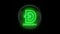 Doge coin. Green Doge coin logo. Nixie tube indicator. Gas discharge indicators and lamps. 3D. 3D Rendering