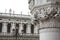 The Doge`s Palace Column. San Marco square.