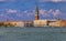 Doge's Palace and St. Mark's Campanile in Venice Italy from the Venetian Lagoon