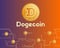 Dogecoin cryptocurrency circuit technology style background