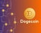 Dogecoin cryptocurrency circuit technology style background