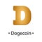 Dogecoin golden cryptocurrency icon. Vector illustration eps 10