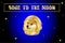 Dogecoin to the moon background is stock in cryptocurrency market like a blockchain digital exchange in the future. The banner dog